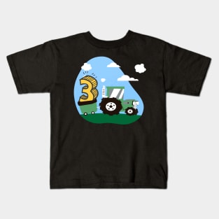 3rd birthday tractor outfit for boys and farmers Kids T-Shirt